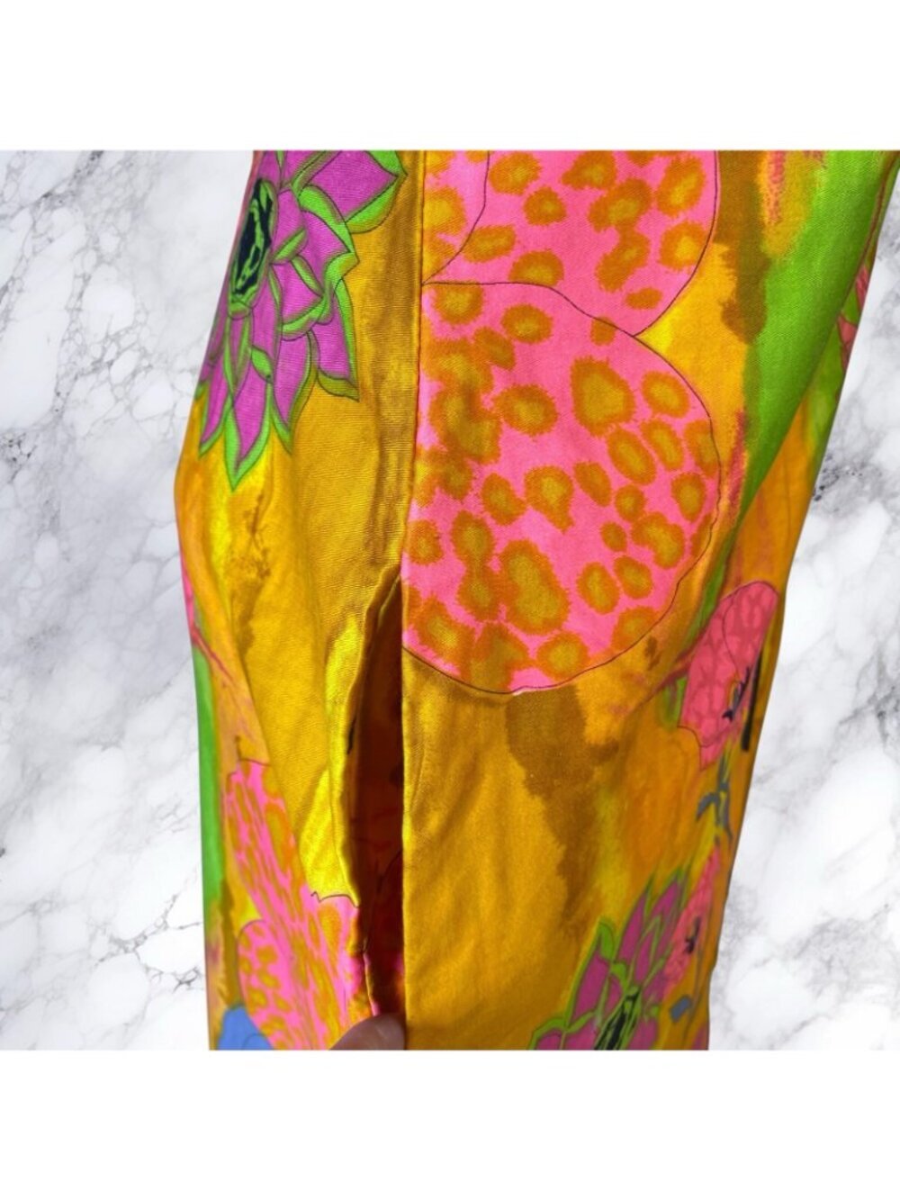 VTG 60-70’s WideVTG 60-70’s Wide Leg Neon Floral Psychedelic Crop Flare Jumpsuit - Picture 9 of 12